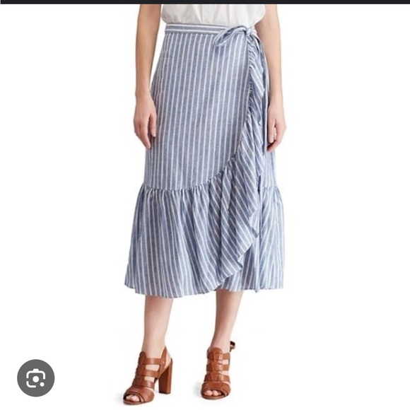 Chaps Dresses & Skirts - Striped Blue Skirt - Chaps Ralph Lauren